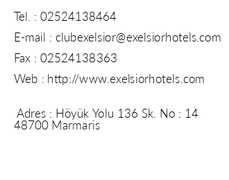 Exelsior Apart Hotel iletiim bilgileri